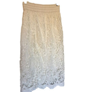 WHITE Floral Lace Skirt size small/medium S/M like new NWOT bride wedding